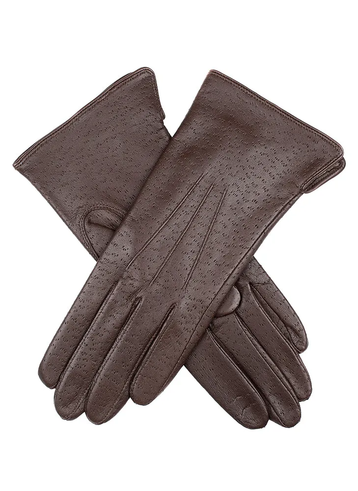 Women's Three-Point Lined Imitation Peccary Leather Gloves