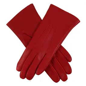 Women's Three-Point Lined Leather Gloves