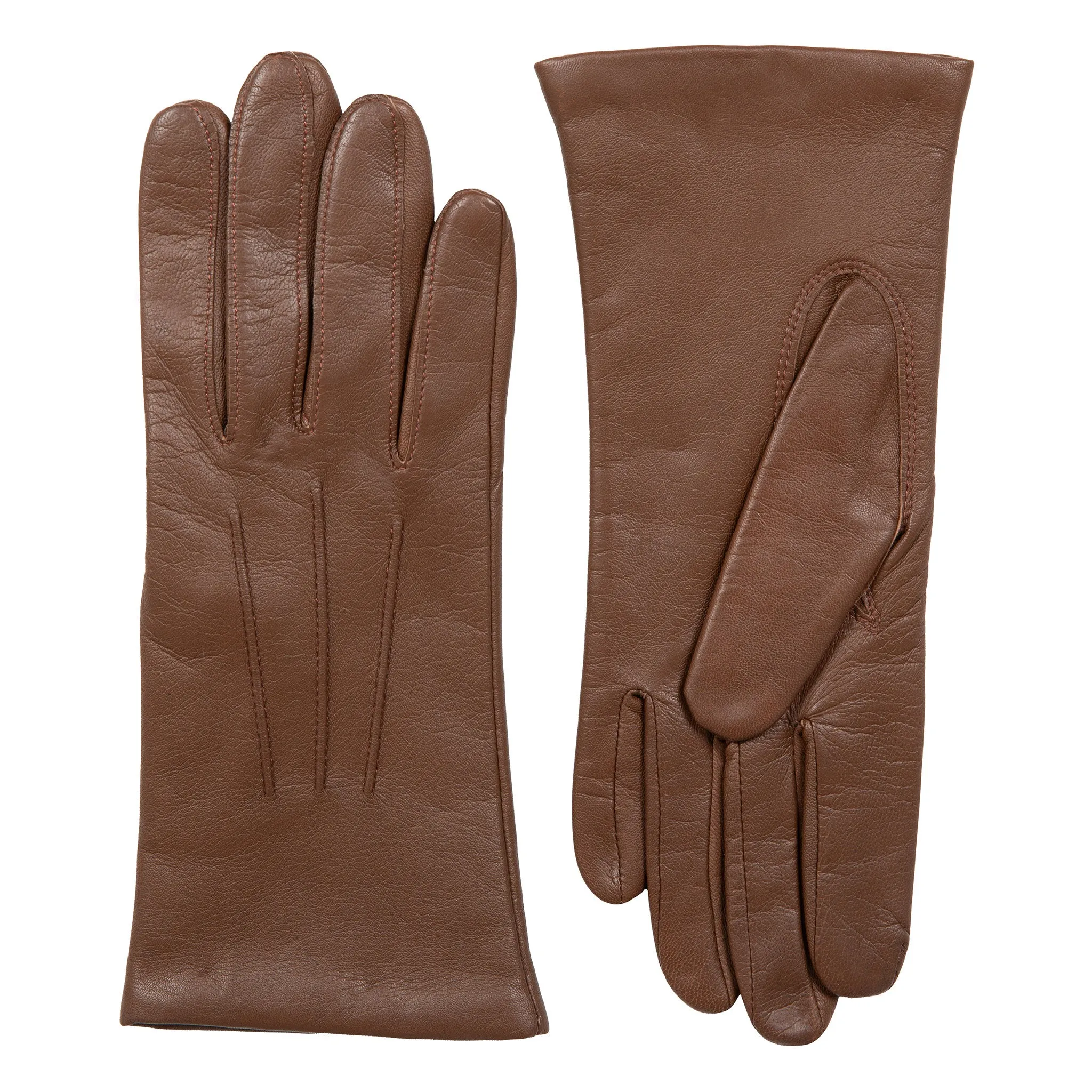 Women's Three-Point Lined Leather Gloves