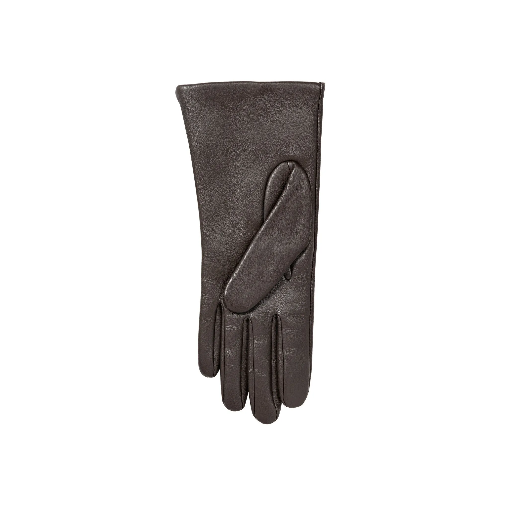 Women’s Touchscreen Three-Point Cashmere-Lined Leather Gloves