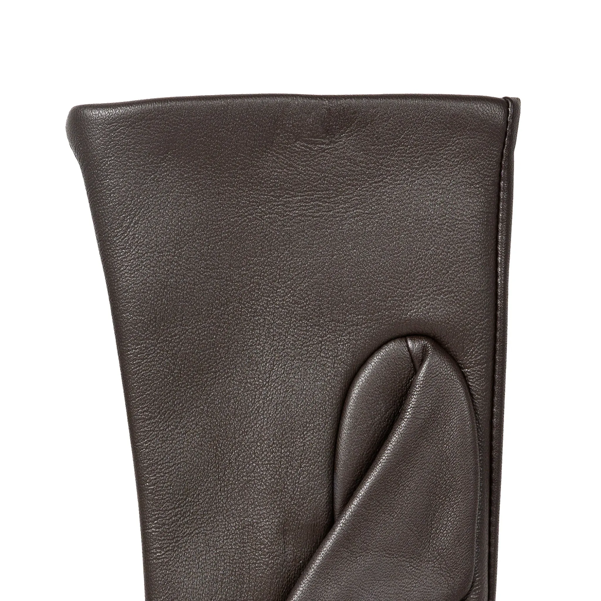 Women’s Touchscreen Three-Point Cashmere-Lined Leather Gloves