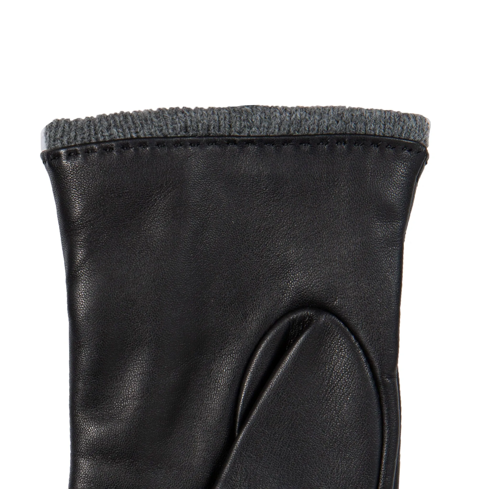 Women’s Wool-Lined Leather Gloves with Quilted Cuffs and Bow