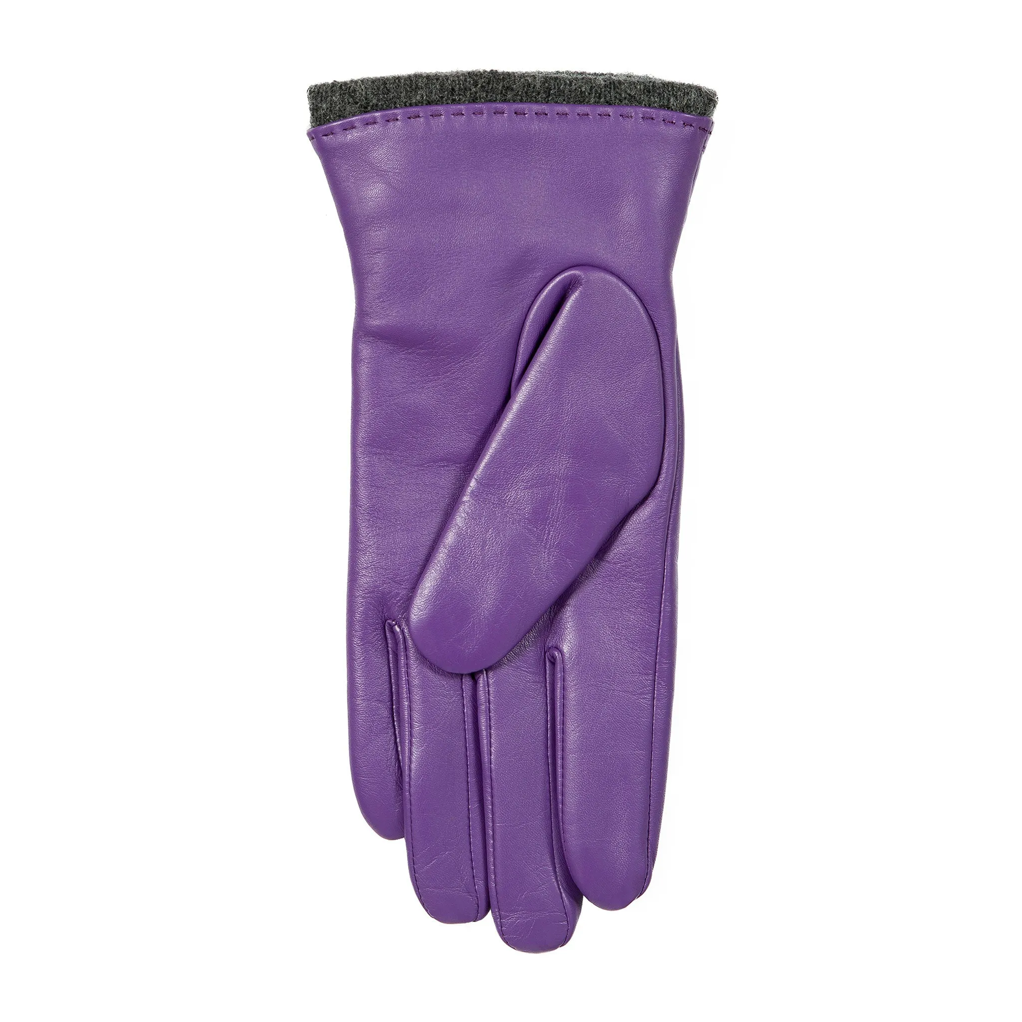 Women’s Wool-Lined Leather Gloves with Quilted Cuffs and Bow